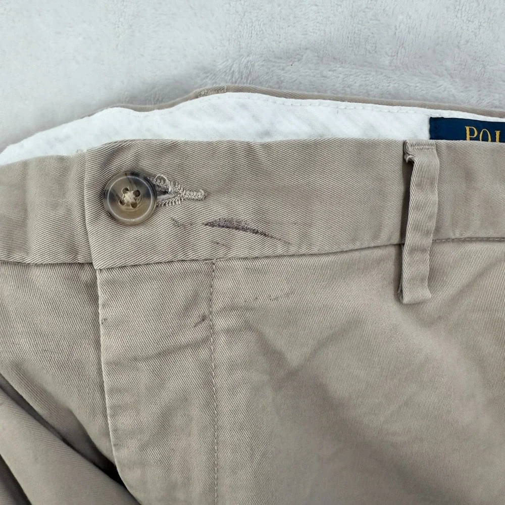 Polo Ralph Lauren Pants Mens 40x32 (38x28) Beige Stretch Straight Fit Casual